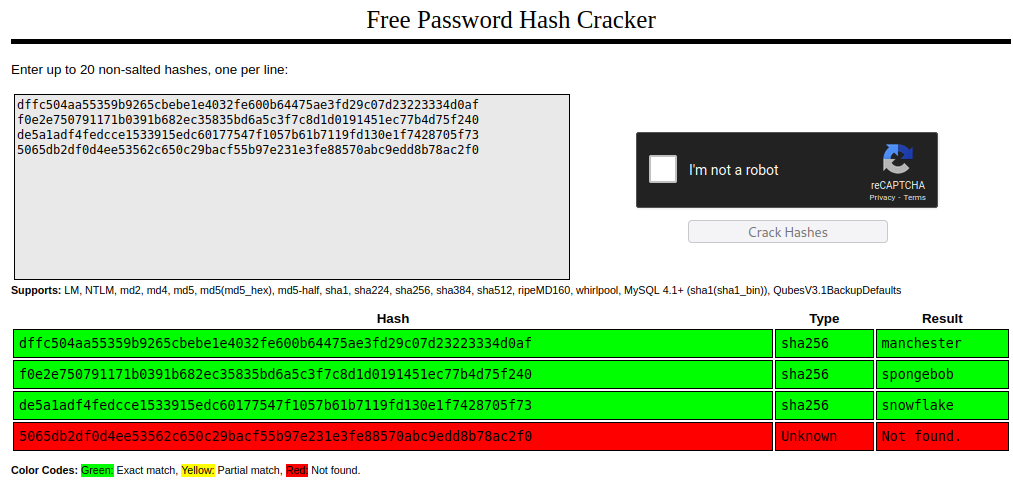 Hashes